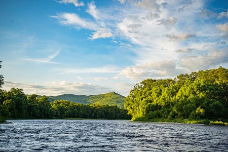 Mountain River Valley Amgun. Khabarovsk Krai in the Russian Far Valley Of The Mountain River Anyuy....