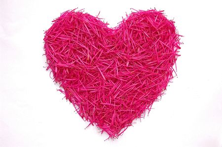 Heart from flower pollen.の写真素材