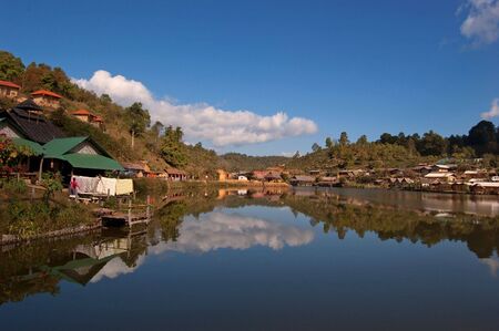 Bann Rak Thai, Pang Ung, Mae Hong Son, Thailand.の写真素材