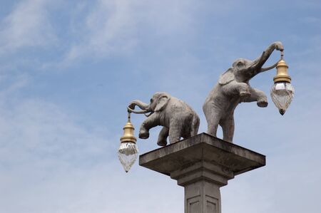Elephant light poles at Krabi, Thailand.の写真素材