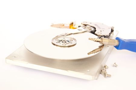 Harddisk repair on isolate background.