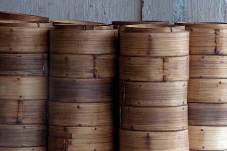 Basket for steaming food at Southern, Thailand.の写真素材