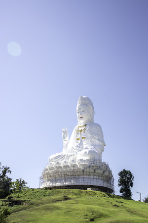 White Buddha statue, Northern, Thailand.の写真素材