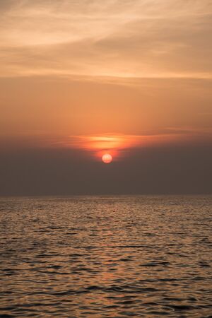 Red sunset in the Ocean, Thailand.の写真素材