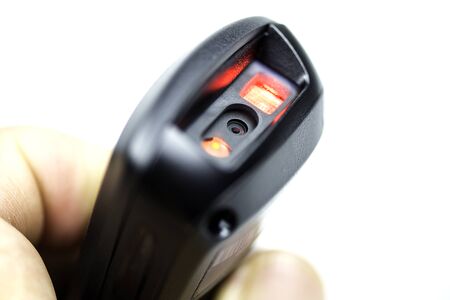 Closeup 1D and 2D Scanner Barcode.の写真素材