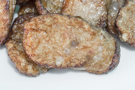 Close up of Fish sausage fired.の写真素材