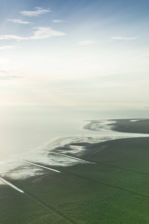 Landscape from airplane in the morning.の写真素材