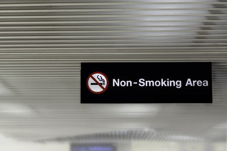 Non smoking area signs in the airport.の写真素材