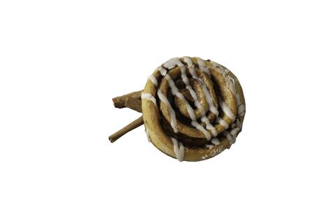 Sweet Cinnamon Roll, Swedish kanelbullar with sugar, on cement background.の写真素材