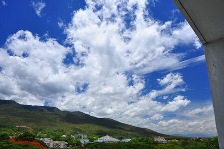 Tsunami clouds at the edge of the sky in Chiang Mai , Thailandの写真素材
