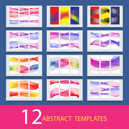 Set of Abstract template,background with wave design.のイラスト素材