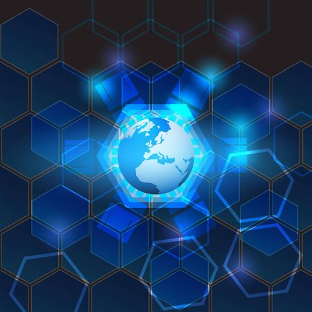 Vector background abstract science technology communication concept.のイラスト素材