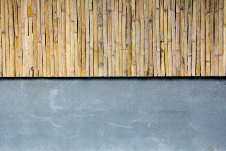 Half bamboo wall with concreteの写真素材