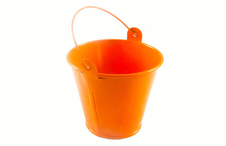 Orange bucket on white の写真素材
