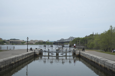 Civilisation museum at Rideau canal in Downtown Ottawa Ontario on May 21, 2016.のeditorial素材