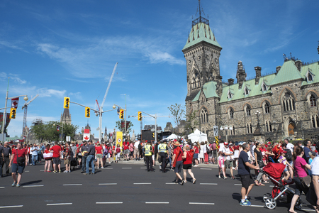 East block on Canada day July 1, 2016 in Downtown Ottawa Ontarioのeditorial素材