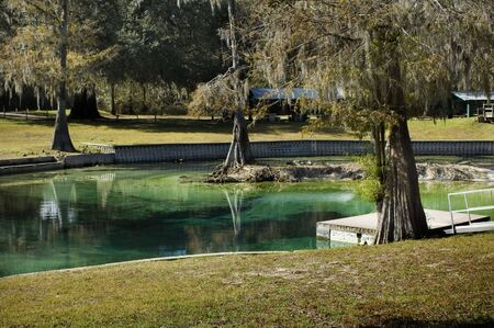 The spring is deserted in the wintertime.の写真素材