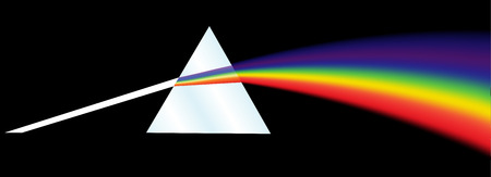 A dispersion prism illustration on a black background.のイラスト素材