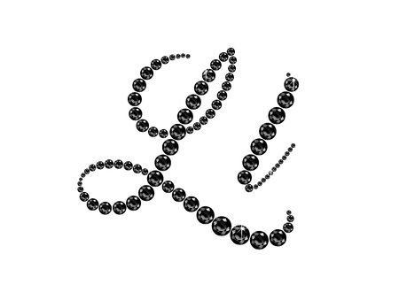 Ll in stunning Onyx Script precious round jewels, isolated on black.のイラスト素材
