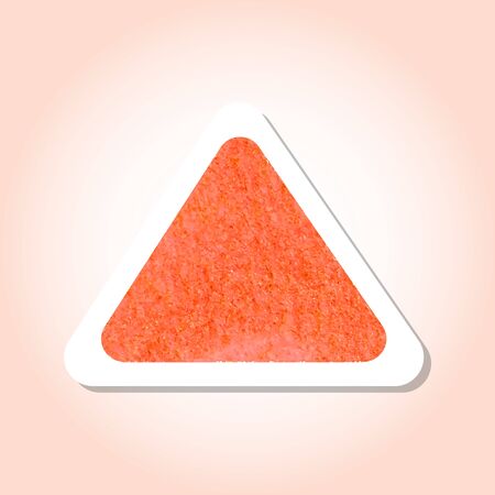 Orange watercolor texture inside a round sticker with a drop shadow and pastel background. Use for labels, speech, sale tags.のイラスト素材