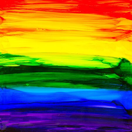Stunning colors in alcohol ink, rainbow design.の写真素材