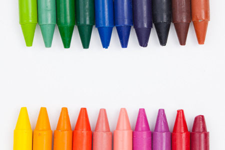 Crayons on white backgroundの写真素材