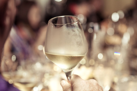 white wine on hand with dinner on restaurant
