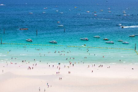 PATTAYA ,AUGUST 30 : beach of Koh Larn Island from viewpoint Koh Larn Island in Pattaya City on August 30,2015, Koh Larn island is the most famous of pattaya city in Pattaya Chonburi, Thailand.の写真素材