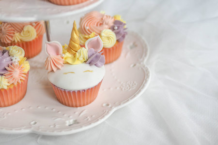 Unicorn cupcakes.の写真素材