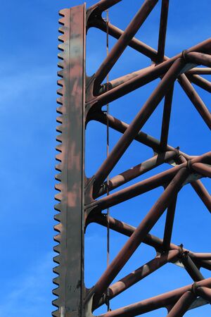 One Offshore Jack Up Rig Leg Close Upの写真素材