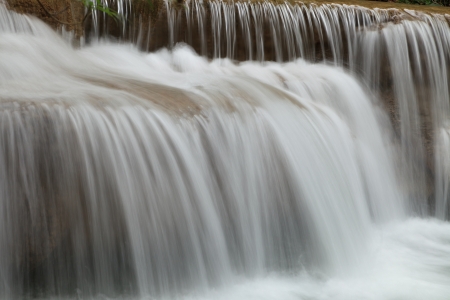 Close Up Waterfall in Kanchanaburi, Thailandの写真素材