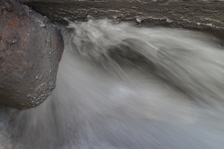 Water pollution discharge from the drainの写真素材