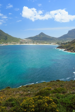 View of Hout Bay from Chapmans Peak - Cape Town, South Africaの写真素材