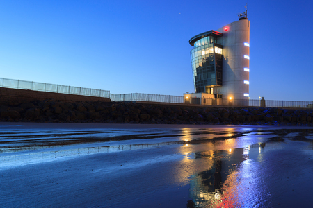 ABERDEEN, SCOTLAND - JANUARY 2016: The Marine Operations Centre at Pocra Quay, North Pier. Opened in 2006 it controls shipping in and out of the port, one of the UK's busiest ports.のeditorial素材
