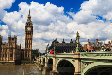 LONDON, UNITED KINGDOM - 23 MAY 2016: Big Ben and house of parliament on Sunny Day, London, UKのeditorial素材