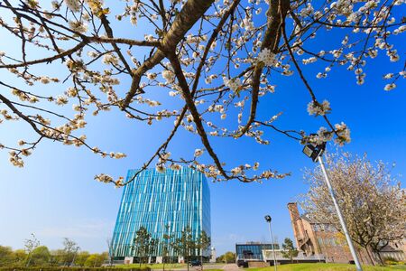 ABERDEEN SCOTLAND - 11 MAY 2016 : The Sir Duncan Rice Library of University of Aberdeen. This was designed by Danish architects schmidt/hammer/lassen, and it was opened in 2012.のeditorial素材