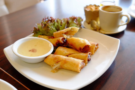 Fried Chinese Traditional Spring rolls food