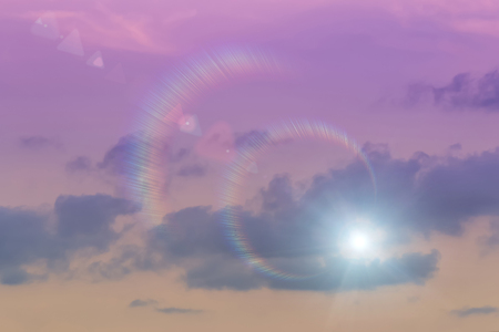 Beautiful light from the nature at sunset every day.の写真素材