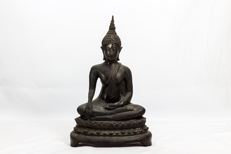 The Buddha statue on white backgroundの写真素材