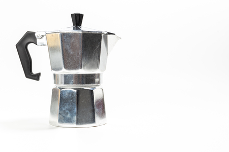 Moka pot on white backgroundの写真素材