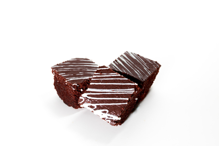 chocolate desserts sweets on white backgroundの写真素材