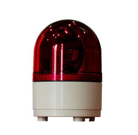 red siren isolated on a white backgroundの写真素材