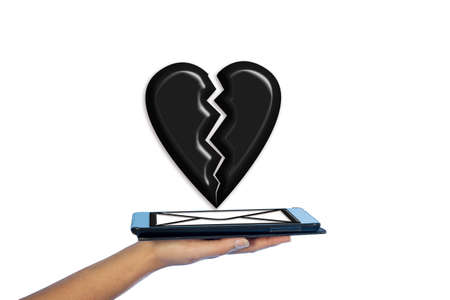 Send Love tablet in handsの写真素材