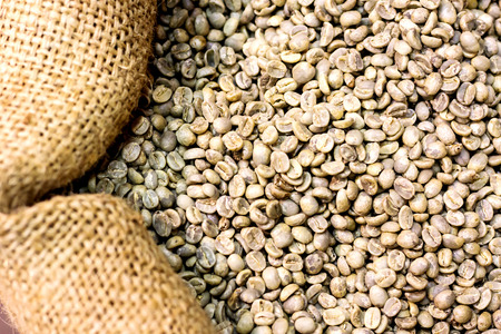 Coffee Beans in a Bagの写真素材