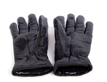 back leather driving gloves on a white background