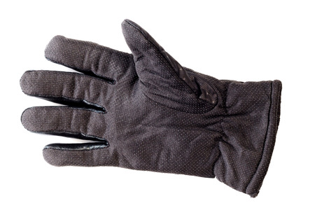 back leather driving gloves on a white background