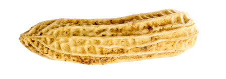 Peanuts in close up on a white background