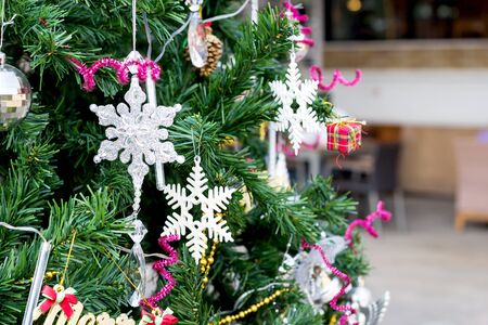 Christmas tree and Christmas decorationsの写真素材