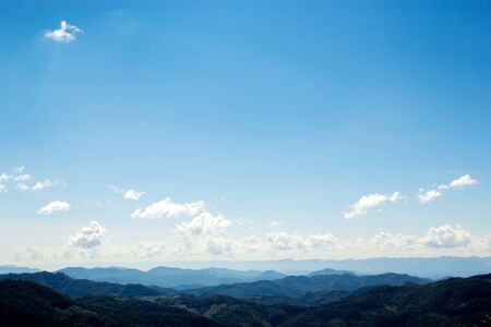 Blue sky and mountainsの写真素材
