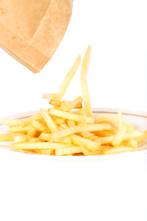 French Fried Potatoes isolated on white backgroundの写真素材